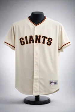 Senior softball league team jersey with black and orange lettering