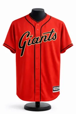 Senior softball league team jersey in orange with black accents